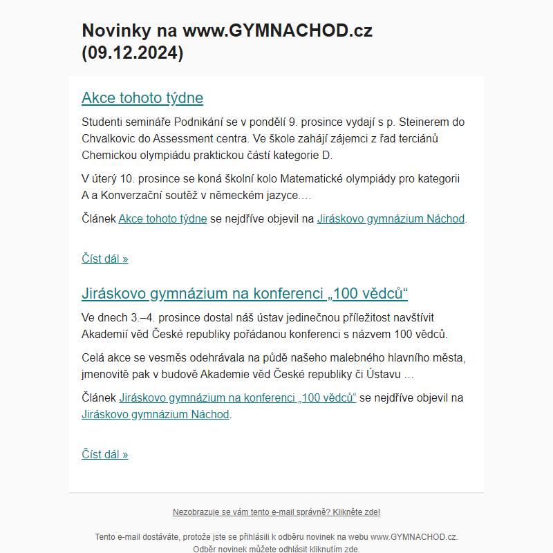 Novinky na www.GYMNACHOD.cz (09.12.2024)