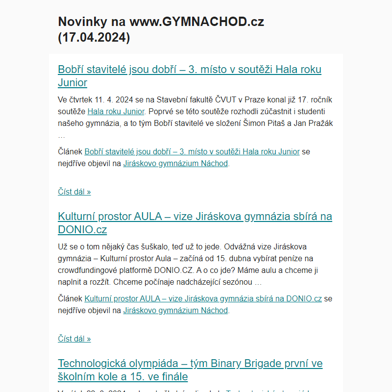 Novinky na www.GYMNACHOD.cz (17.04.2024)
