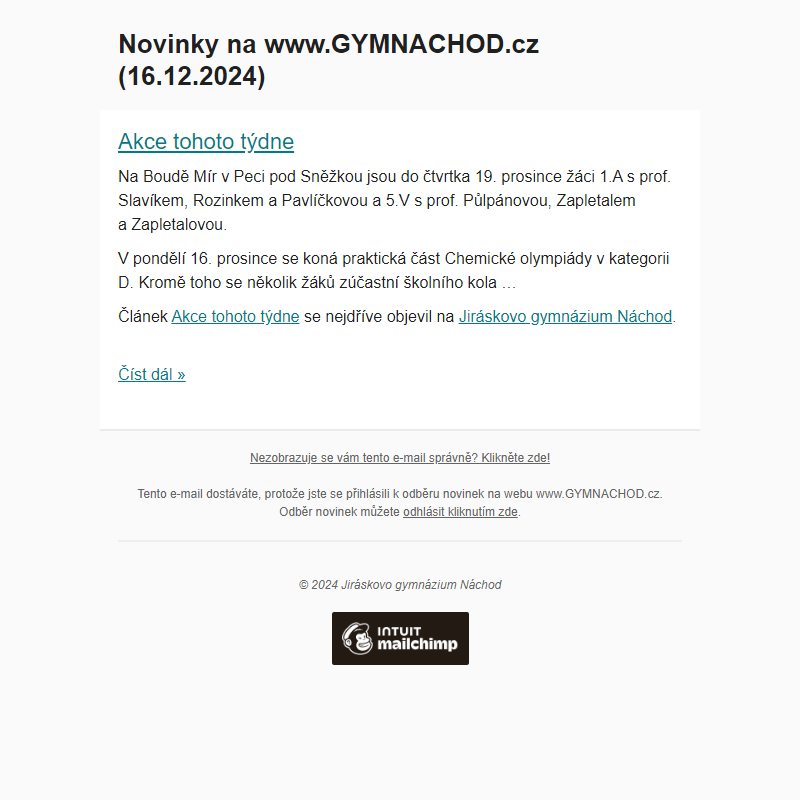 Novinky na www.GYMNACHOD.cz (16.12.2024)