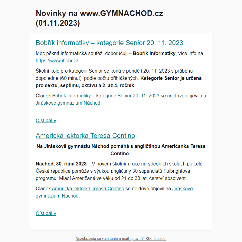 Novinky na www.GYMNACHOD.cz (01.11.2023)