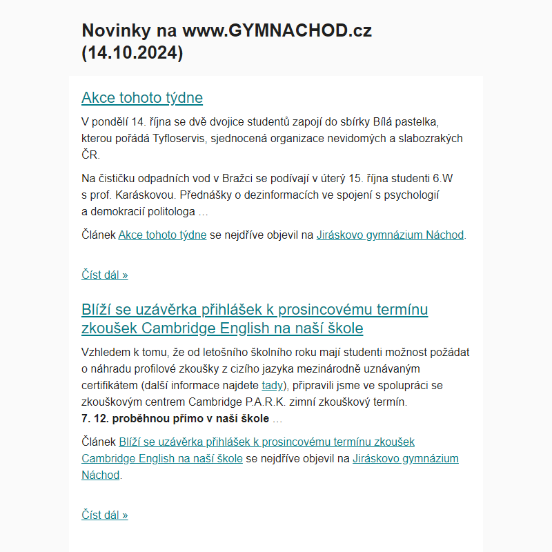 Novinky na www.GYMNACHOD.cz (14.10.2024)