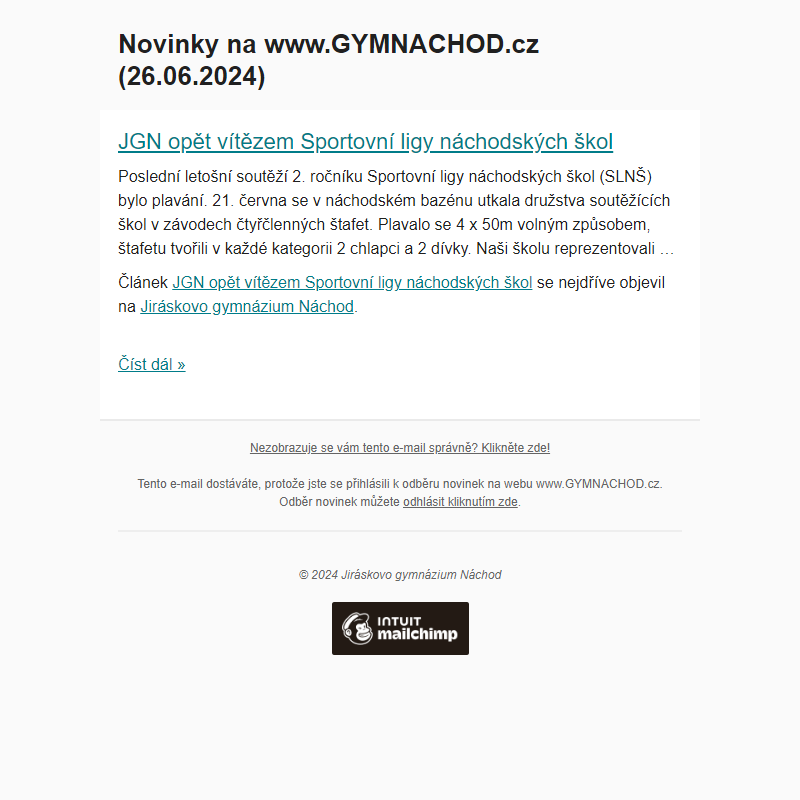 Novinky na www.GYMNACHOD.cz (26.06.2024)