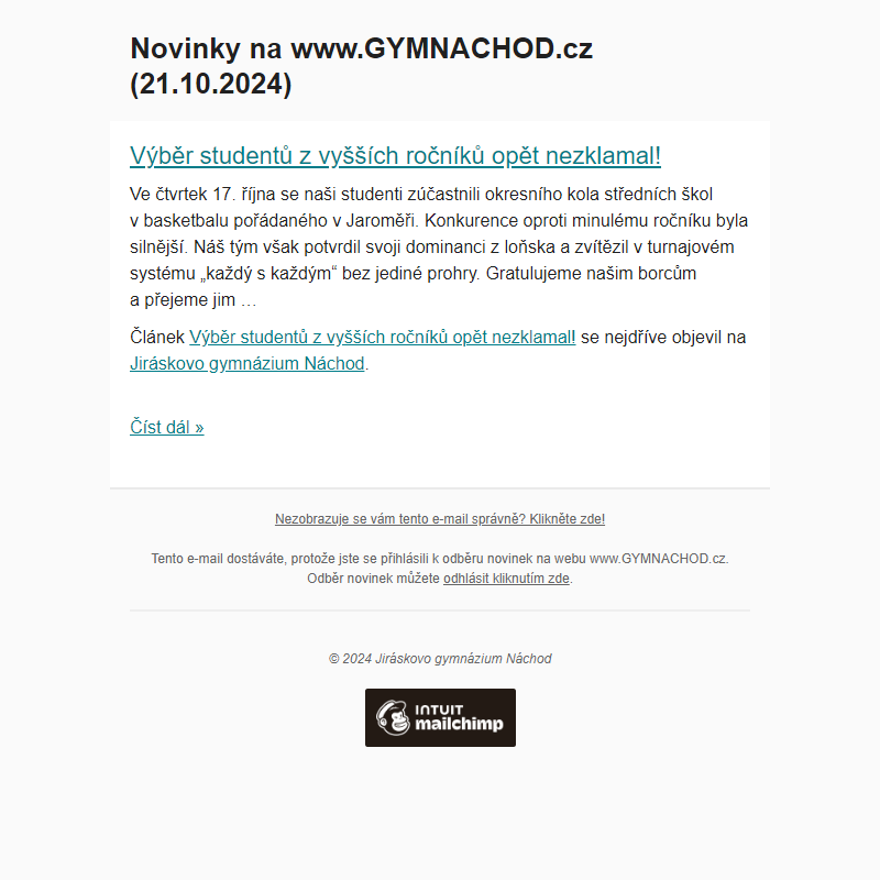 Novinky na www.GYMNACHOD.cz (21.10.2024)