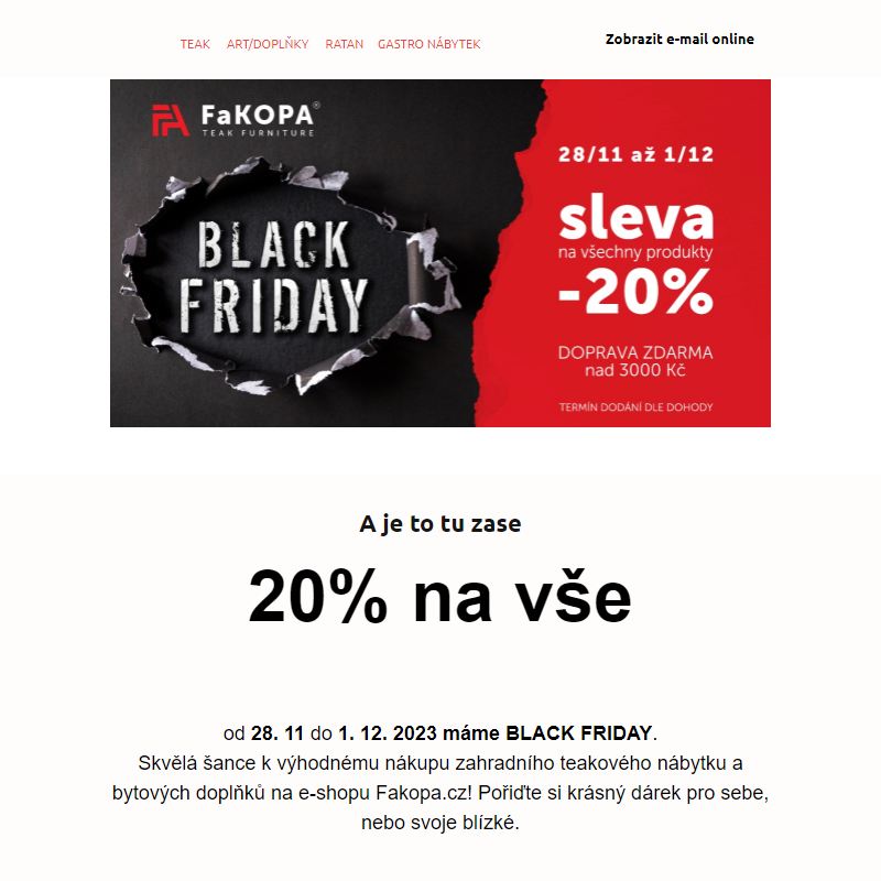 _ Black Friday na FaKopa. Vše se slevou 20%