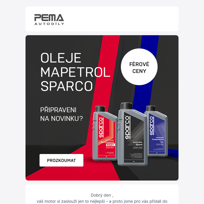 Připraveni na novinku? Mapetrol Sparco.