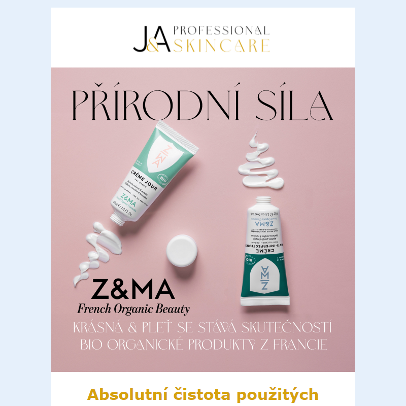 Vyjímečné výsledky. Absolutní čistota poučitých ingrediencí. BIO organická kosmetika z Francie.