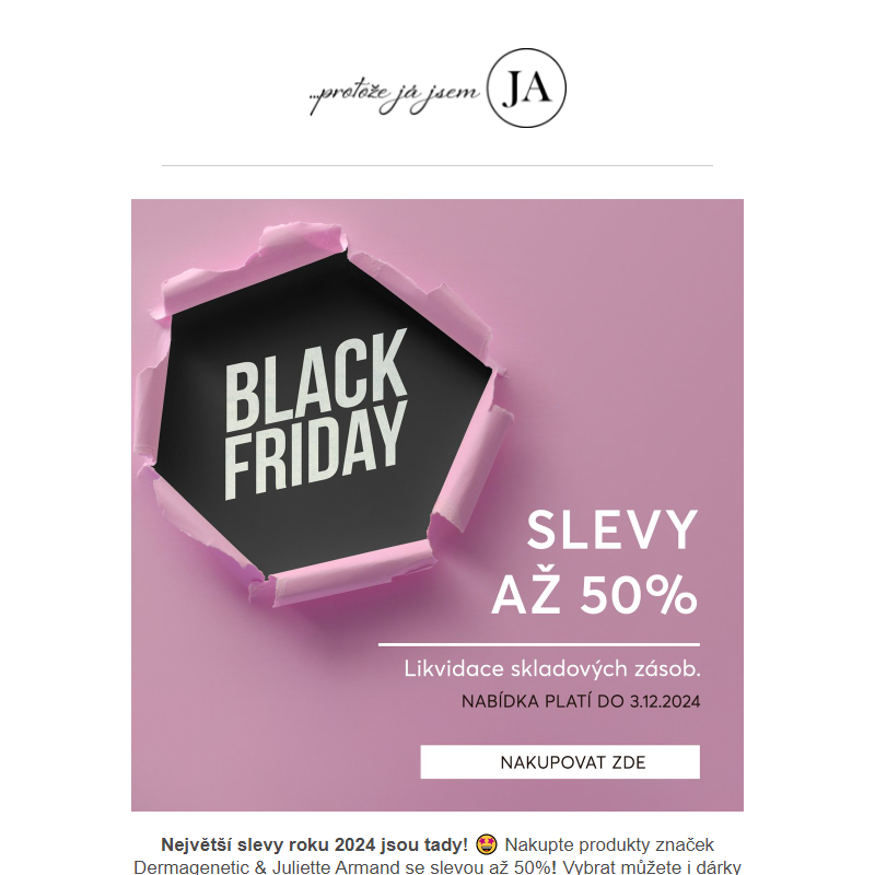 Slevy až 50% Black Friday končí zítra. 