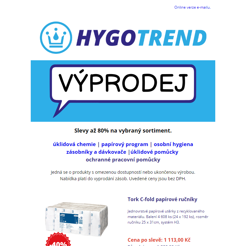 _ HYGOTREND | Nové položky ve výprodeji