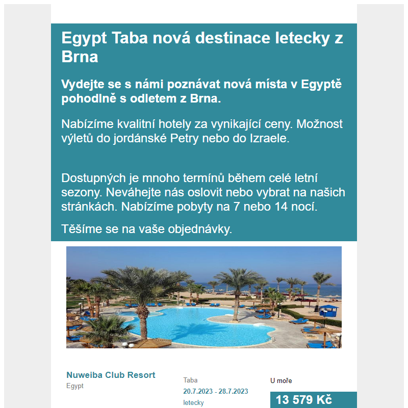 Egypt - nová destinace z Brna