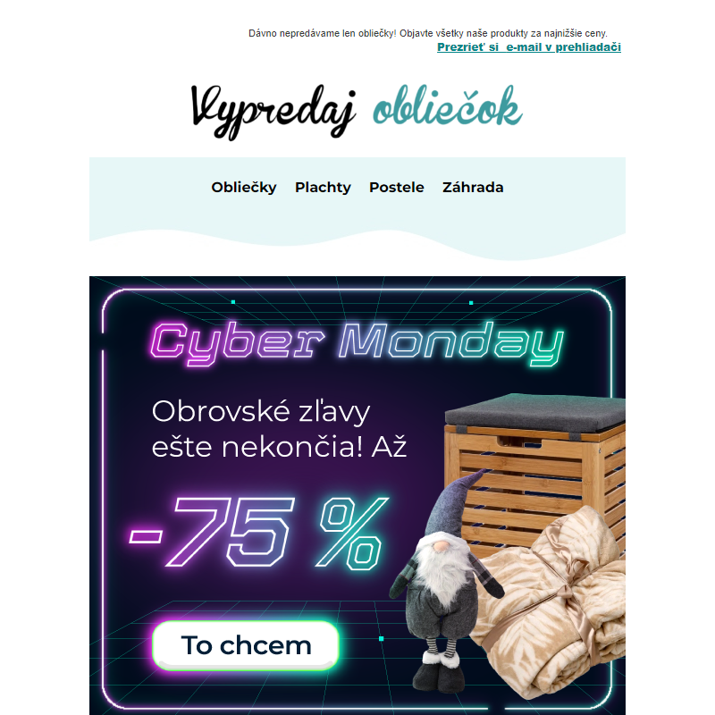 Zľavy ešte nekončia. Cyber __Monday beží! _