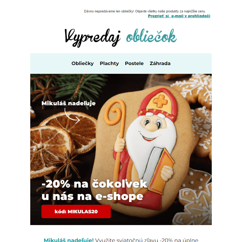 Mikulášska zľava -20 % na čokoľvek _