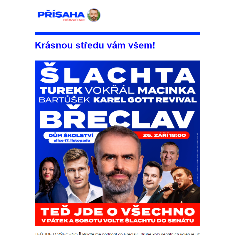 Všechny vás zvu na debatu a snídani do Břeclavi!