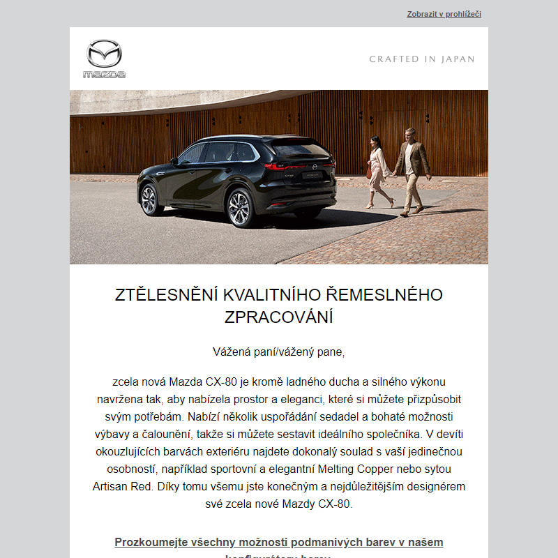 Mazda CX-80 - nyní s výjimečnou nabídkou na servisní služby.