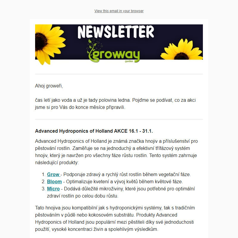 Newsletter Growway Garden