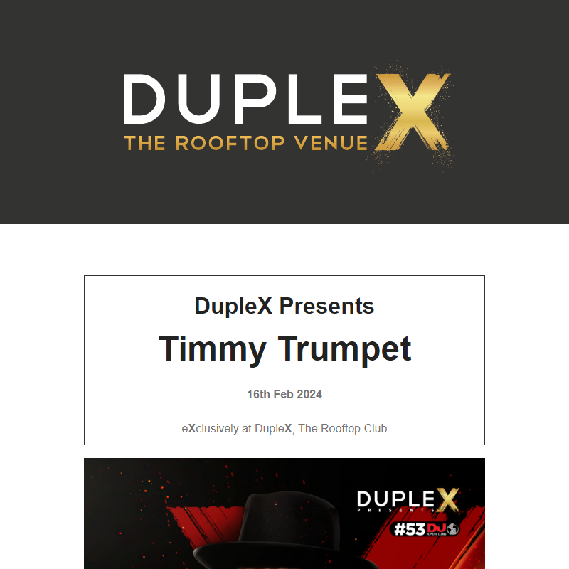 DupleX Presents Timmy Trumpet 16.2.2024