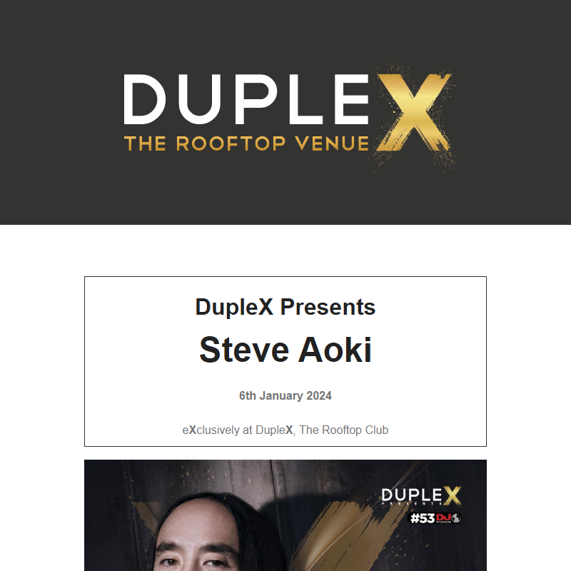 DupleX Presents Steve Aoki