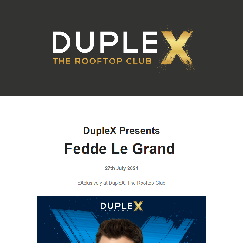 Tomorrow: An unforgettable night with Fedde Le Grand!