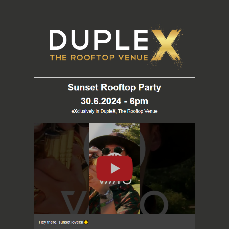 Sunset Rooftop Party - 30.6.2024 - 6pm