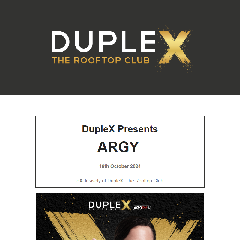 DupleX Presents ARGY - 19.10.2024