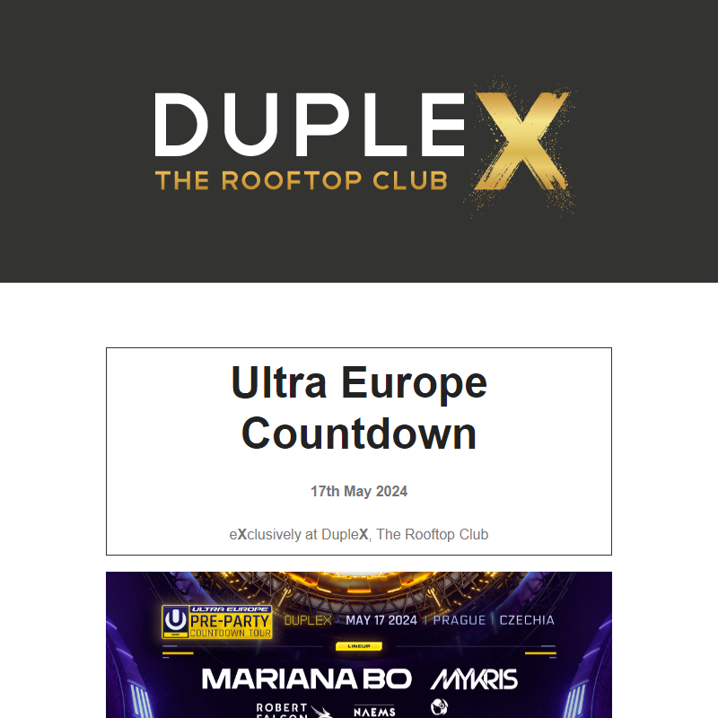 Ultra Europe Countdown - Friday 17.5.2024