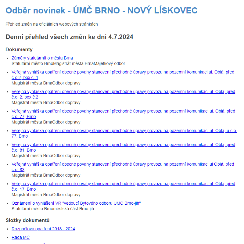 Odběr novinek ze dne 4.7.2024