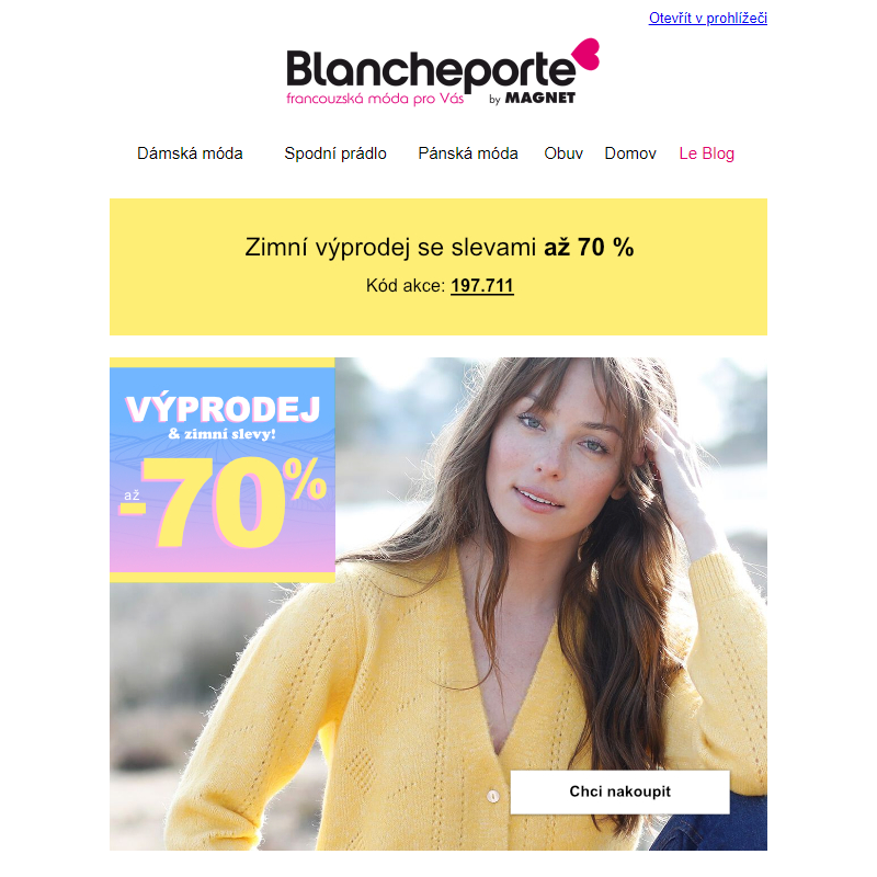 Poklady výprodeje na Blancheporte _