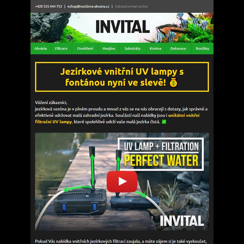 Jezírkové vnitřní UV lampy ve slevě + VIDEO! __