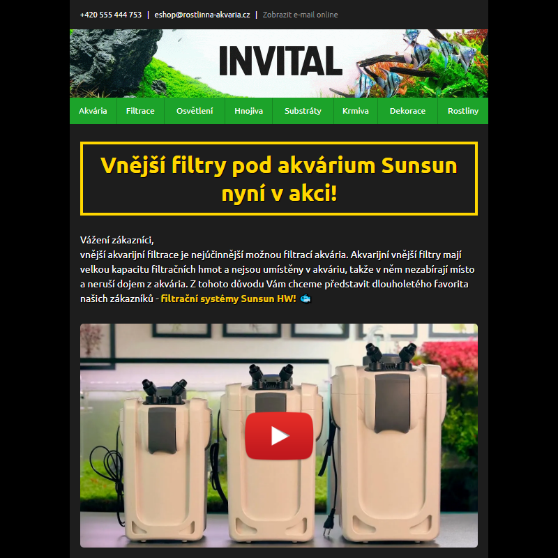 Vnější filtry pod akvárium Sunsun nyní v akci! _