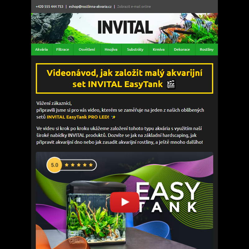 Videonávod, jak založit malý akvarijní set INVITAL EasyTank _