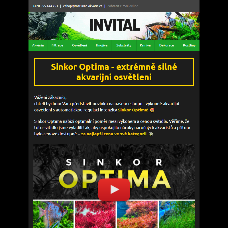 Sinkor Optima - extrémně silné akvarijní osvětlení __