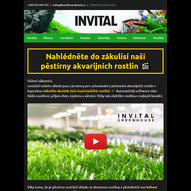 Nahlédněte do zákulisí naší pěstírny akvarijních rostlin + VIDEO_
