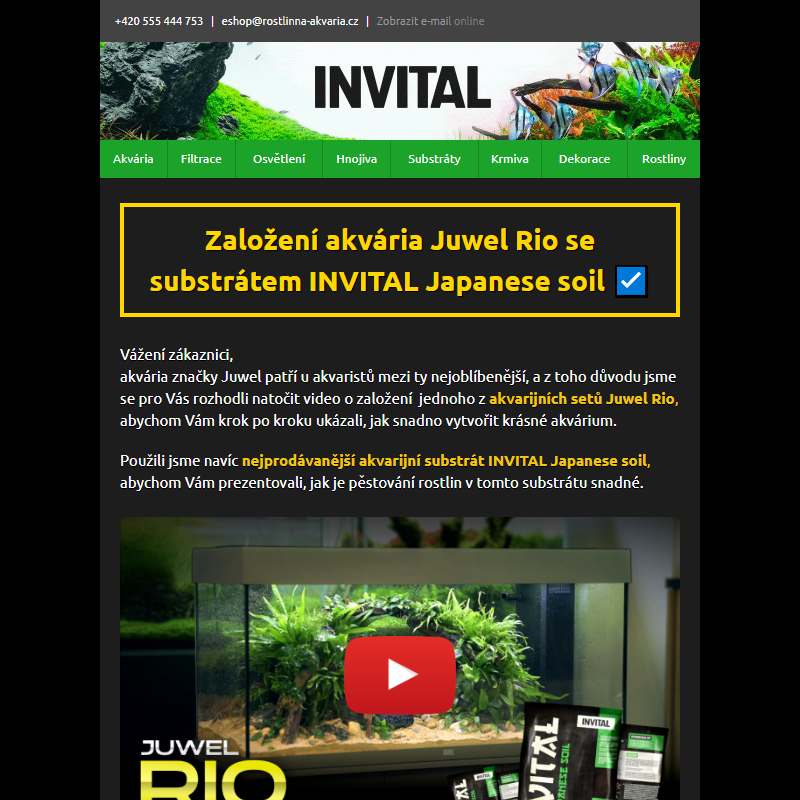 Založení akvária Juwel Rio se substrátem INVITAL Japanese soil __