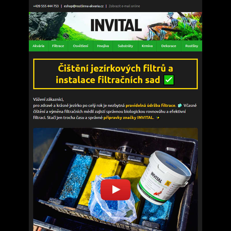 Video - čištění jezírkových filtrů _ a instalace filtračních sad _