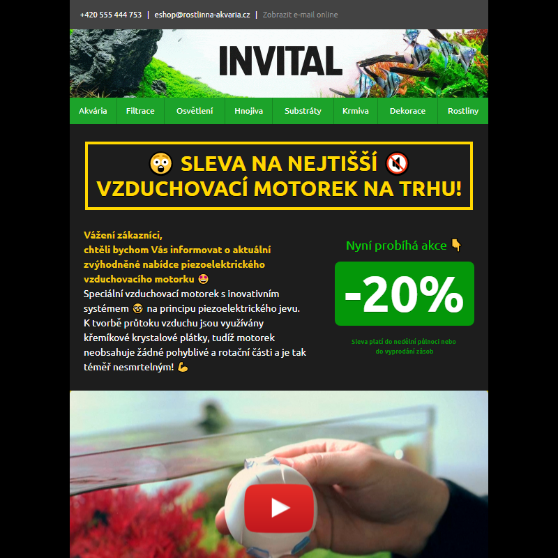 Ultra tichý akvarijní _ vzduchovací motorek se SLEVOU_ + srovnávací video hluku