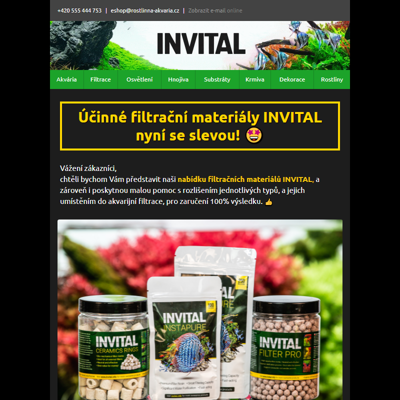 Účinné filtrační materiály INVITAL nyní se slevou! _