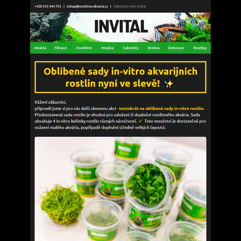 Oblíbené sady in-vitro akvarijních rostlin nyní ve slevě! __