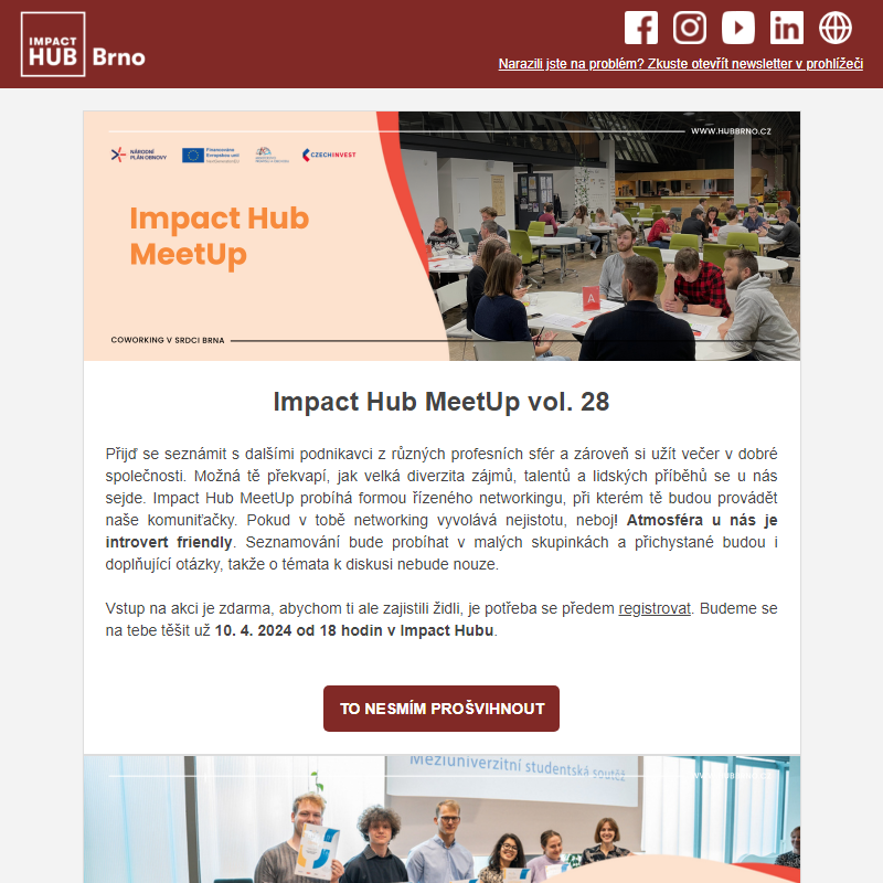 Další Impact Hub MeetUp je za dveřmi!
