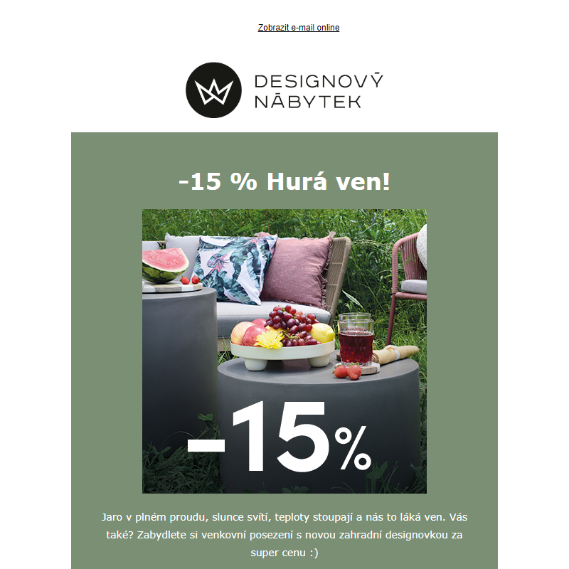 -15 % | Zahradní designovky za super ceny