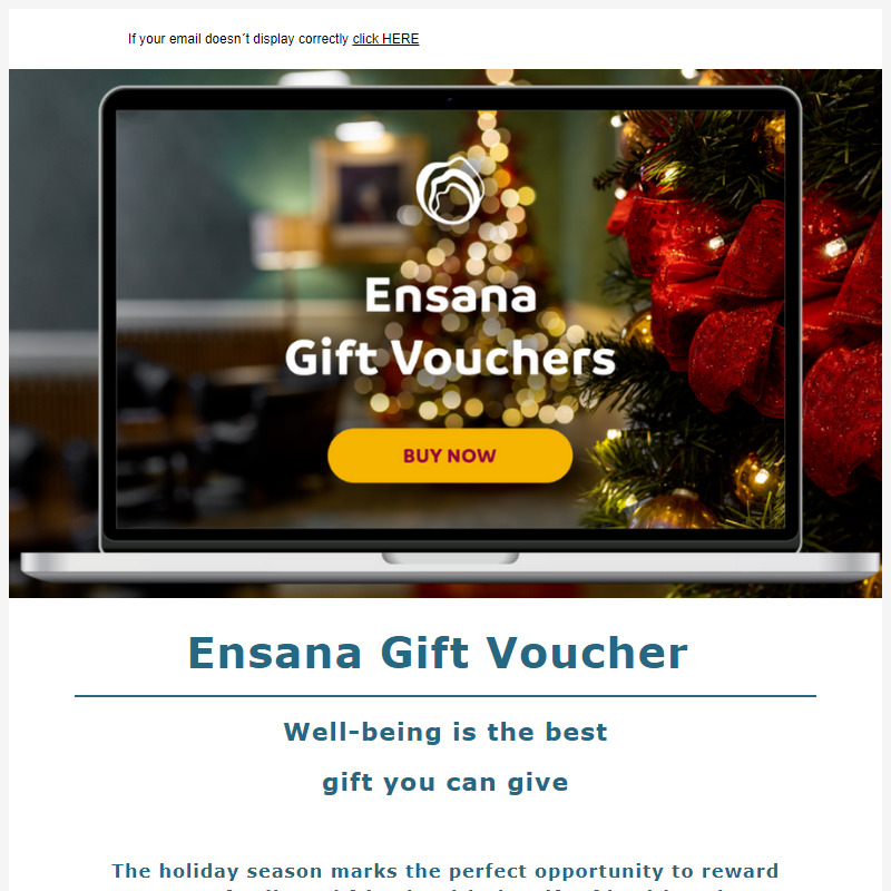 Ensana Gift Voucher - the gift of health and happiness…