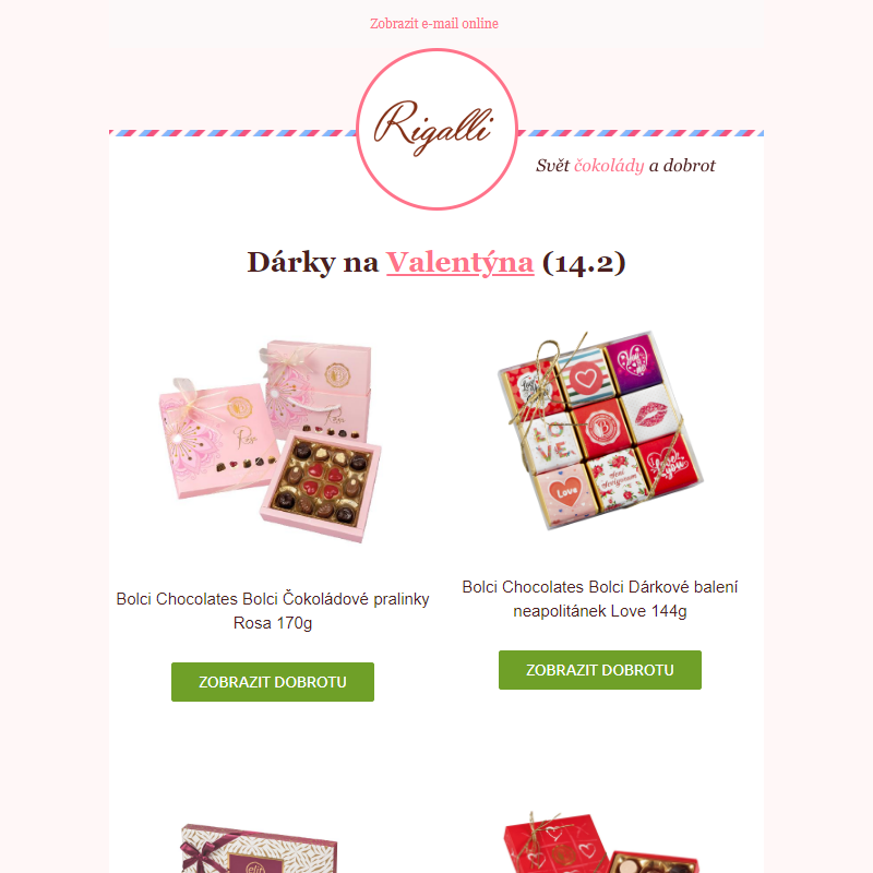 Valentýnské čokoládové dárky a desítky nových chutí