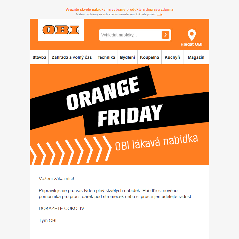 Je tu Orange Friday - nabídky a doprava zdarma
