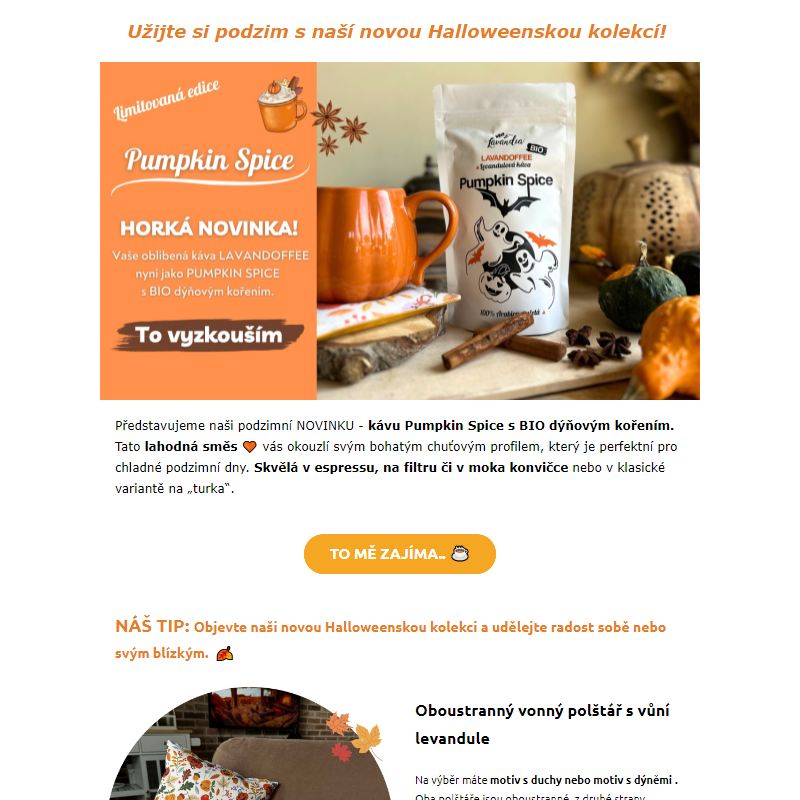 _ Novinka sezóny _ Pumpkin Spice káva s BIO dýňovým kořením – ochutnejte podzim v každém doušku _