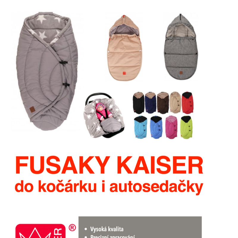 SLEVA 30% na jarní fusáčky KAISER 2v1 - do kočárku i autosedačky. Německá kvalita.