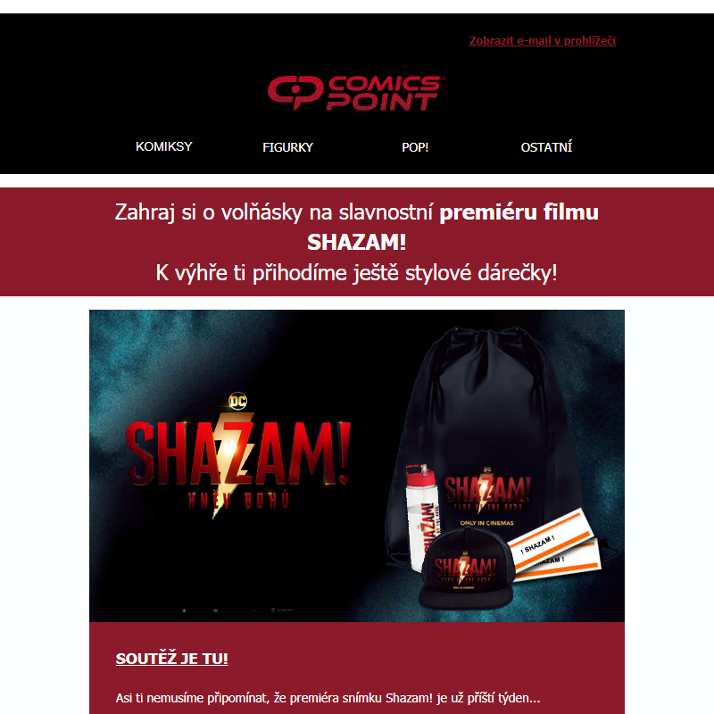 Chceš volňásky na premiéru filmu Shazam?