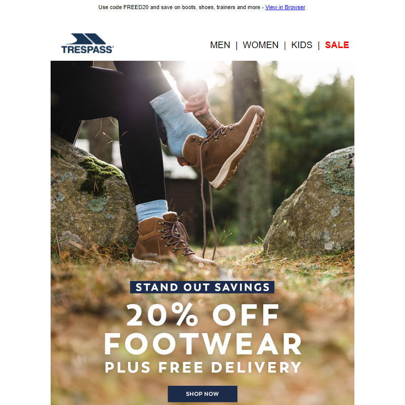 20% Off Footwear _