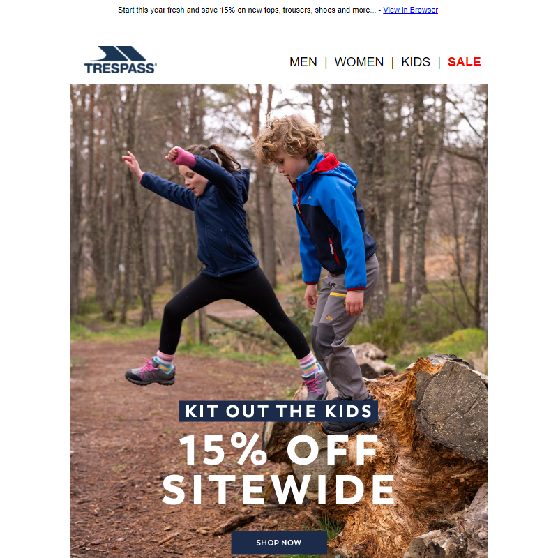 15% Off Kidswear _