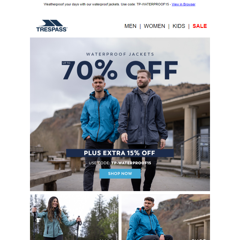 Up to 70% Off + Extra 15% Off