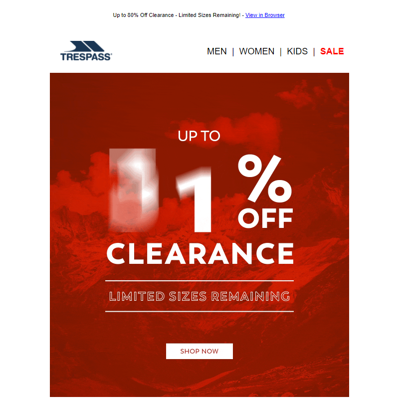 Hurry! Up to 80% Off Clearance