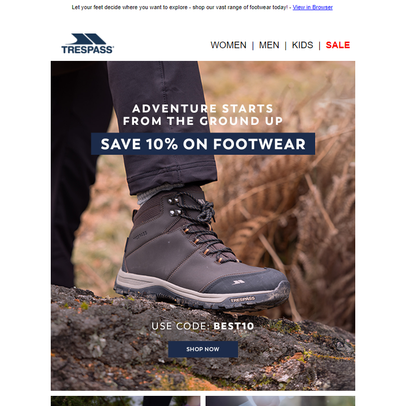 Extra 10% Off Footwear _