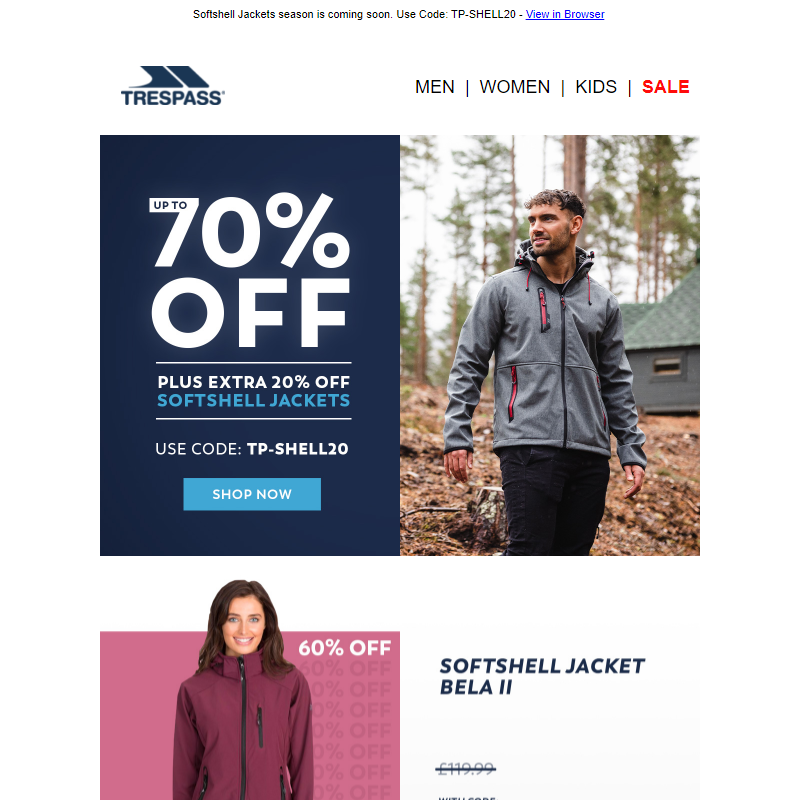 Softshells | Up to 70% OFF + Extra 20% OFF